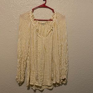 Yellow and white striped long sleeve.